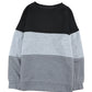 Colorblock Orange Contrast Stitching Sweatshirt with Slits