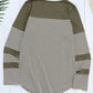 Khaki Pinstripe Patch Pocket Top