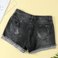 Distressed Ripped Rolled Hem Sky Blue Denim Shorts