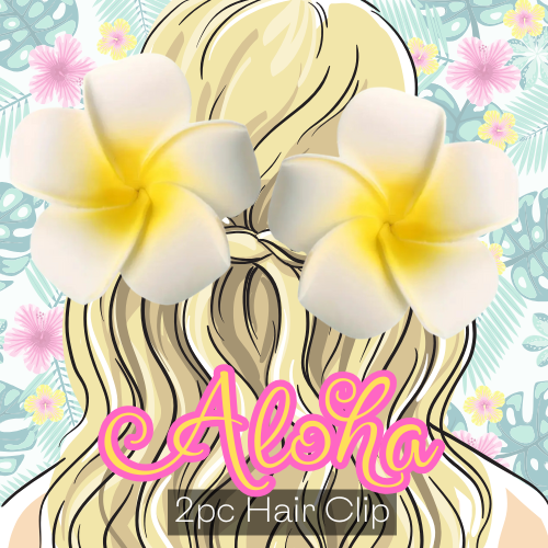 Hawaiian Flower Hairclips 2pc