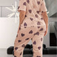 Women's Plus Heart Print Tee & Pants Loungewear 2 Piece Set