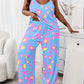 Women's Plus Leopard Allover Print Tank & Pants Loungewear 2 Piece Set