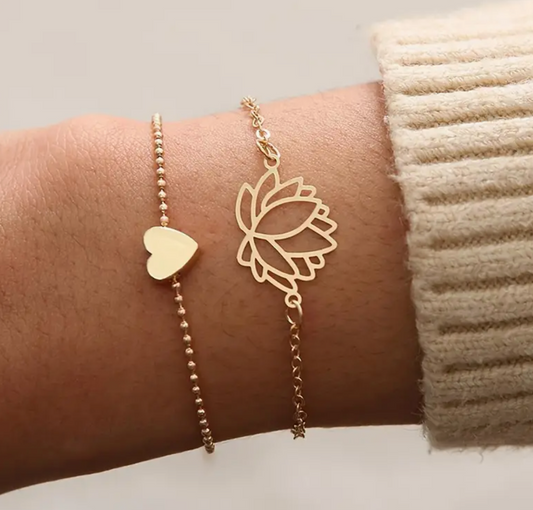 Lotus Heart Bracelet