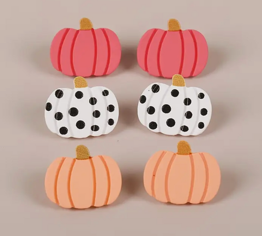 Pumpkin Studs - Pink