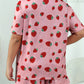 Women's Plus Strawberry Print Loungewear 2 Piece Set