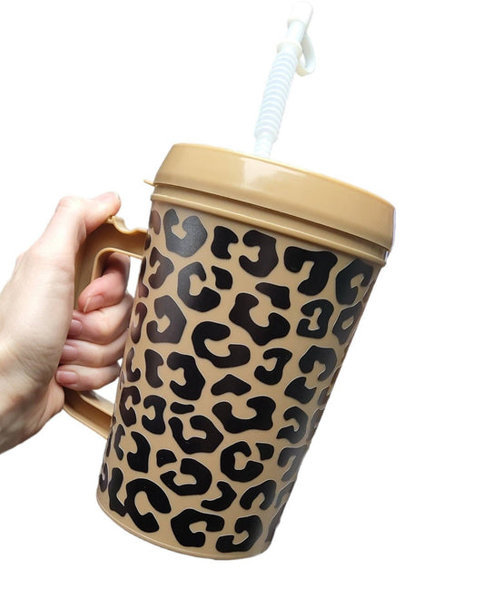 Black Cheetah Wrap HIP SIPS Mega Mug 34oz: Coffee