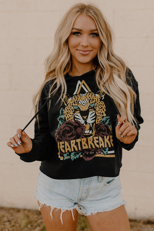 HEARTBREAKER & Rose Animal Graphic Hoodie